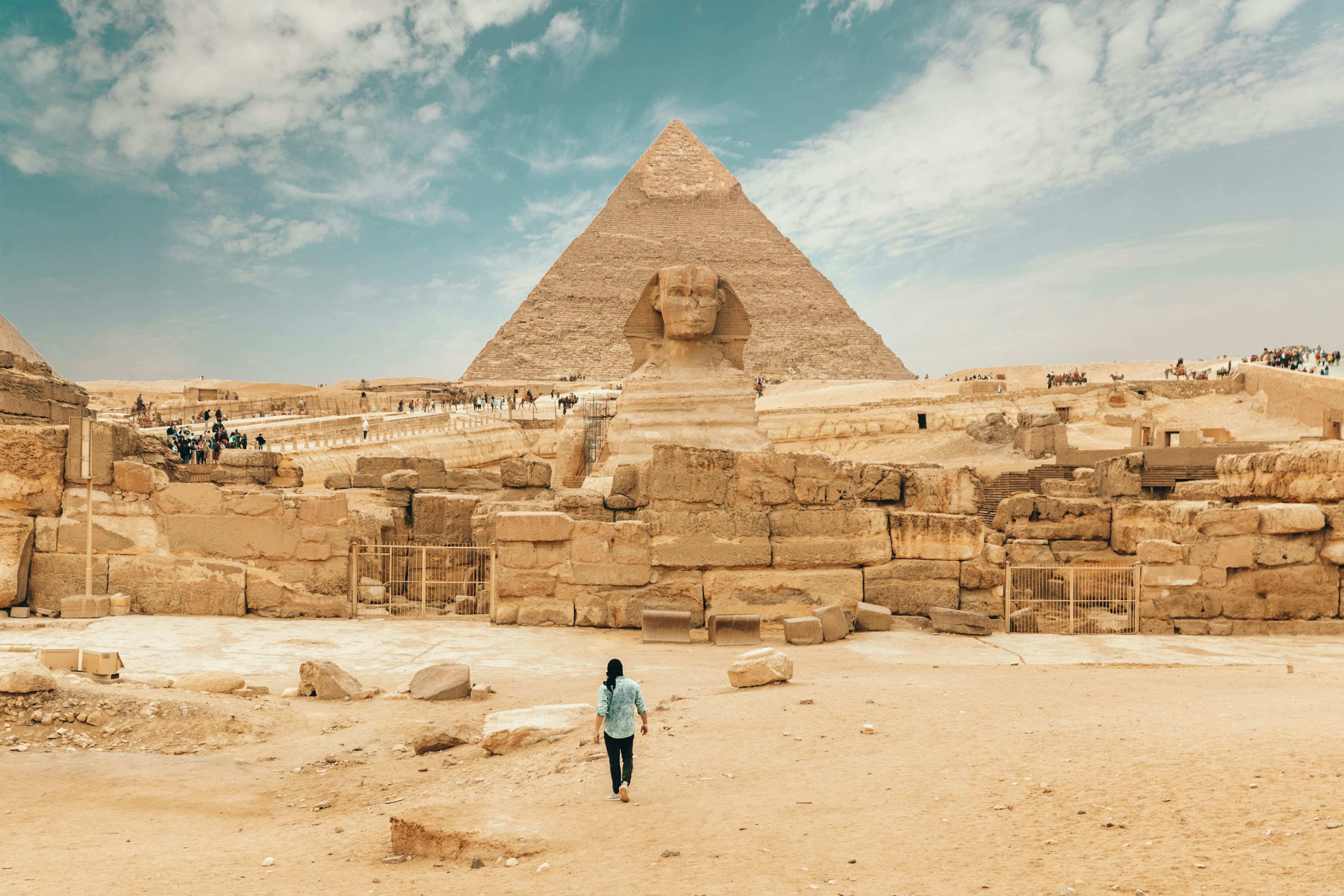 Panoramic view of the Egyptian landscape at golden hour